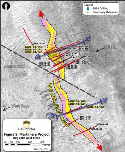 Figure 2: Martiniere Project Bug Lake Gold Trend