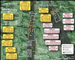 Figure 2 – Location plan of the Epanko deposit with latest drill results