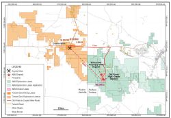Figure 1. Location map of Old Pirate and Coyote showing location of Coyote ML’s (