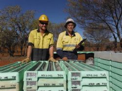 Geologists logging high grade silver, lead and zinc core at Jervois