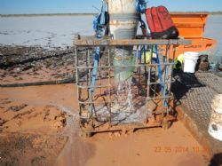 Figure 6. Water flowing through cyclone on LMAC001.