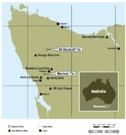 Tasmanian Tin Location