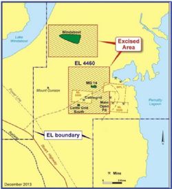 Location of Windabout and MG14 deposits