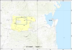 Figure 1. Overview of the Ancuabe project location map (outline blue box shows Figure 2 area)