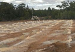 Photo 2. First blast hole pattern for Pearse Open Cut