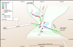 Figure 2. Mineralisation extent of underground workings