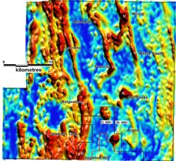 Figure 2. EL 4662 (Waddikee) airborne EM signatures