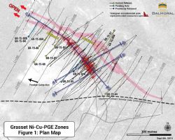 Figure 1: Plan Map, Grasset Ni-Cu-PGE Zones.