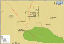 Figure 4 EL28175 (Harry Creek) showing the location of the Red Rock Bore prospect