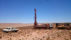 Drilling KLRC010 on Swansons North Lake.