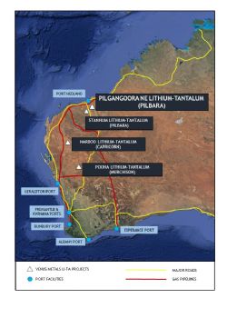 Figure 1 – Location of Venus Metals Pilgangoora NE, Stannum, Nardoo & Poona
