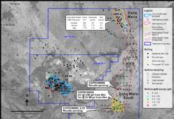 Map of O Capitao project area showing Dona Maria South in relation to Dona Maria and Lavra.