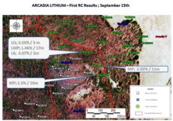 Map of the Completed Diamond drill collars (white) and RC drill holes (green)