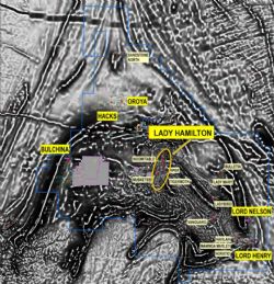 Figure 3. 1st VD Magnetic Image of Sandstone showing Alto Tenement Boundary and Prosects