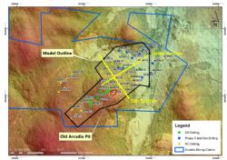 Figure 2 – Arcadia Li Deposit - Drilling Plan showing Model boundary