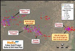Figure 1: Location of advancing gold prospects in the historic goldfield at the Cobar Gold Project
