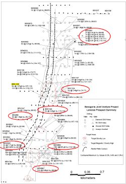 Summarises significant gold drilling results from the Lorenzo prospect