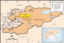 Location Map: Northwest Kyrgyz Republic, Central Asia