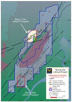 Figure 1: Reung Kiet Lithium Project Geology