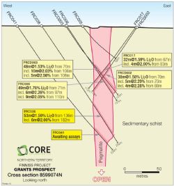 Cross-Section 8599074N, Grants Prospect, Finniss Lithium Project, NT.