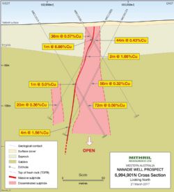 Nanadie Well Copper Deposit 6,994,901N Cross Section.