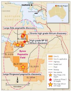 Finniss Lithium Project near Darwin in the NT.