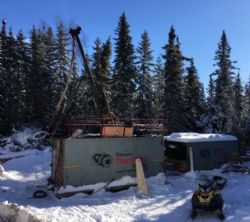 Diamond drill rig on site