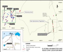 Location of the eastern pegmatite