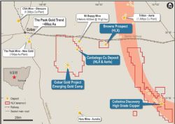 Collerina Project location map within prospective regional copper trend
