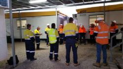 Daily morning site meeting.