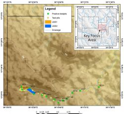 Map of current bulk sampling activity & manual test pits