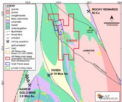 Mt Roberts regional location showing E 36/843 in red.