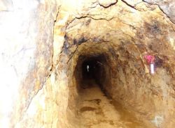 90 metres inside the mine looking outward. This area is adjacent to the Woodstock orebody
