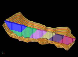 Mine layout and pit cross section