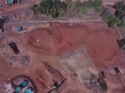 Ruby bearing stockpile at Montepuez Project