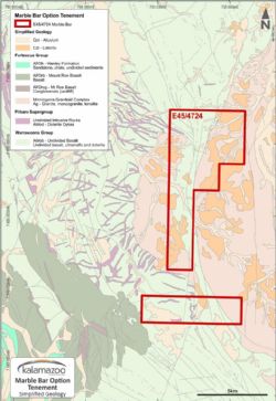 Geology of Marble Bar Tenement E45/4724