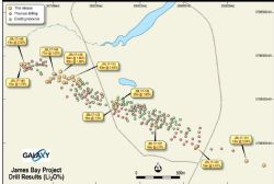 James Bay Spodumene Project – plan view of drilling