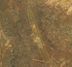 M29/150 and M29/151 tenements showing Bottle Creek mine site and open pits in aerial view