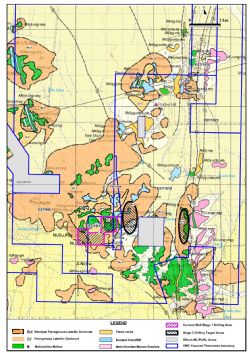 Location of Stage 1 Drilling and Stage 2 Drilling Target areas at Currans Well Co-Cu-Ni Project