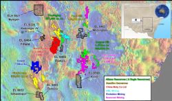Location of Emmerson Resources NSW Projects