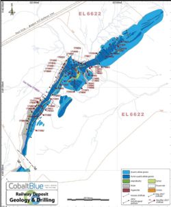 Railway deposit drilling plan illustrating increased data density along some 1.6km strike.