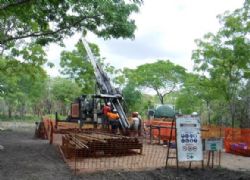 Diamond drilling (MODD014) during Mustang’s December 2017 drilling campaign