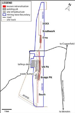 Site layout at Bottle Creek