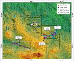 Map indicating location of Mustang's new ruby deposit (Block D)