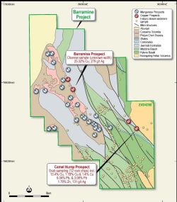 Barramine Project – Geology and Prospect Location Plan