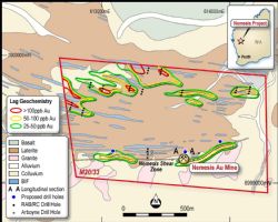 Project Location – M20/33 – Geology and RC Drill Hole Locations