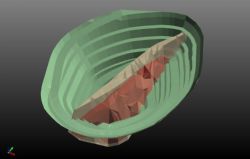 Grants Pegmatite (light brown) and Resource (dark brown) and potential Pit Shell (from May 2017 Mineral Resource Estimate), Finniss Lithium Project.