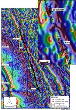 Location of gold deposits at the Bottle Creek Gold Project