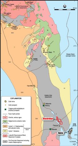 Location of the Clermont Project in the Drummond Basin, central Queensland.