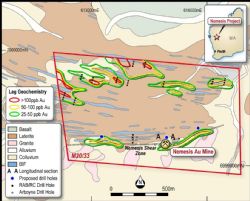 Project Location – M20/33 – Geology and RC Drill Hole Locations